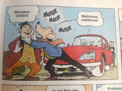 Monsieur Odöörin auto samaisessa sarjiksessa.